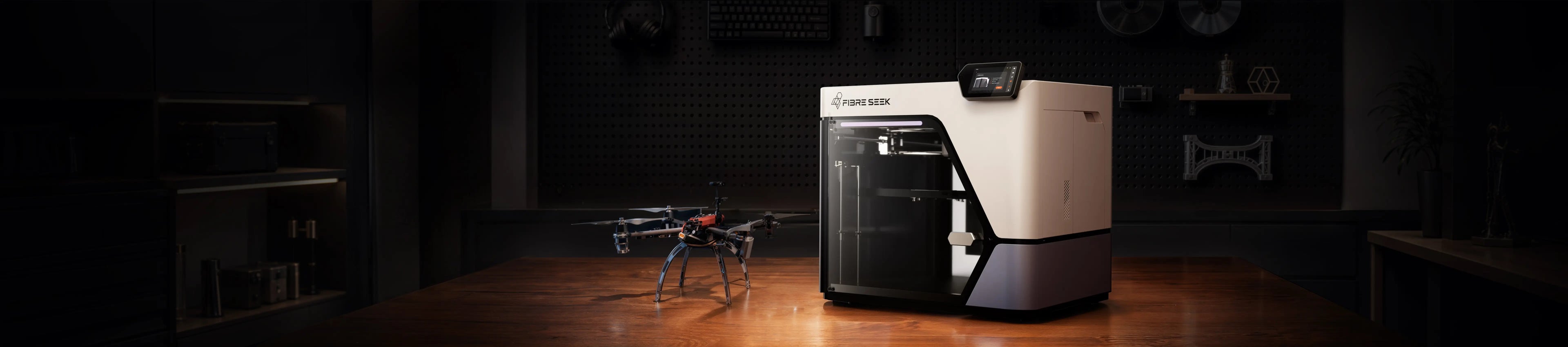 Engineer working beside a FibreSeeker 3 printer